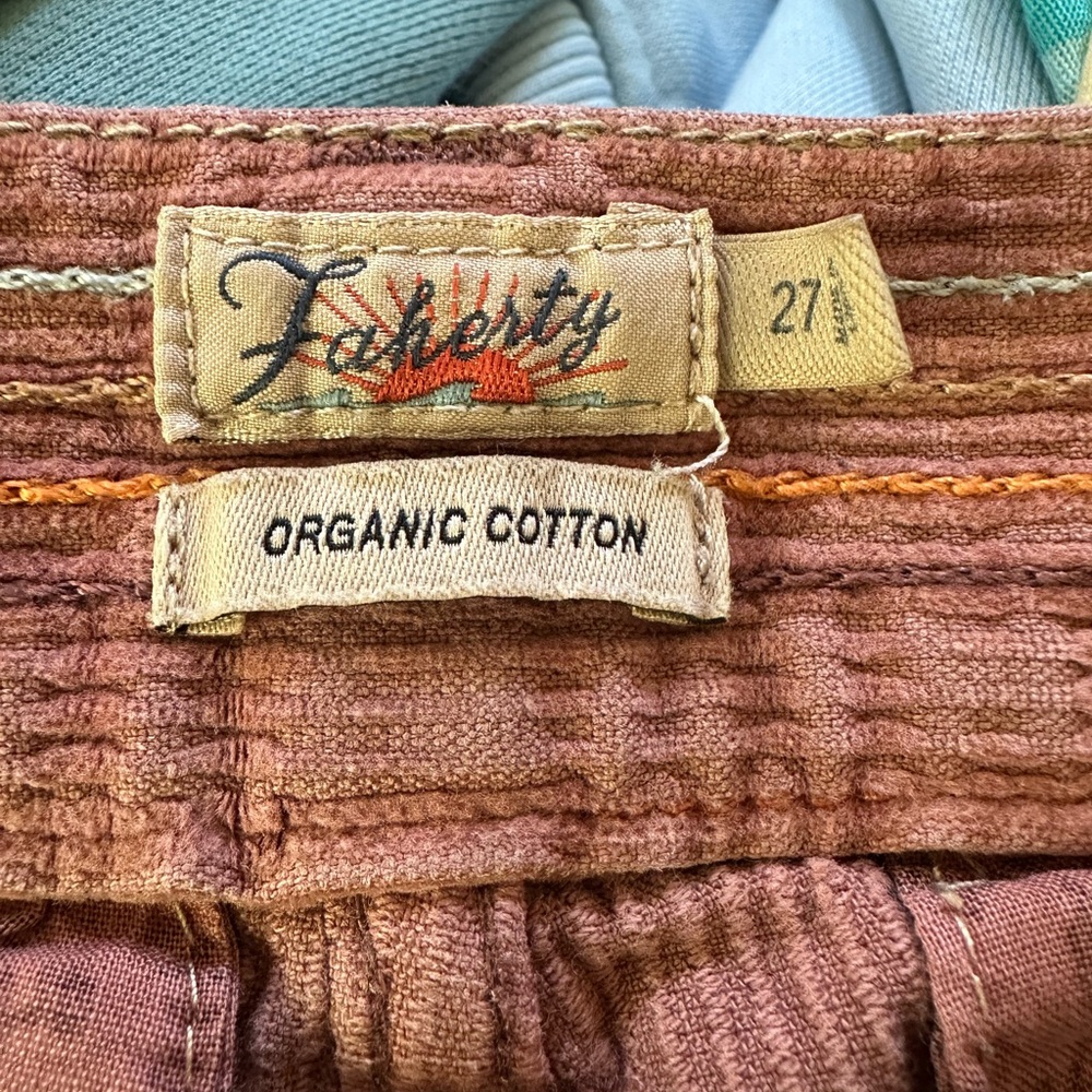 Faherty women’s burnt orange/Rust Corduroy Pants Size 27 - Picture 4 of 5